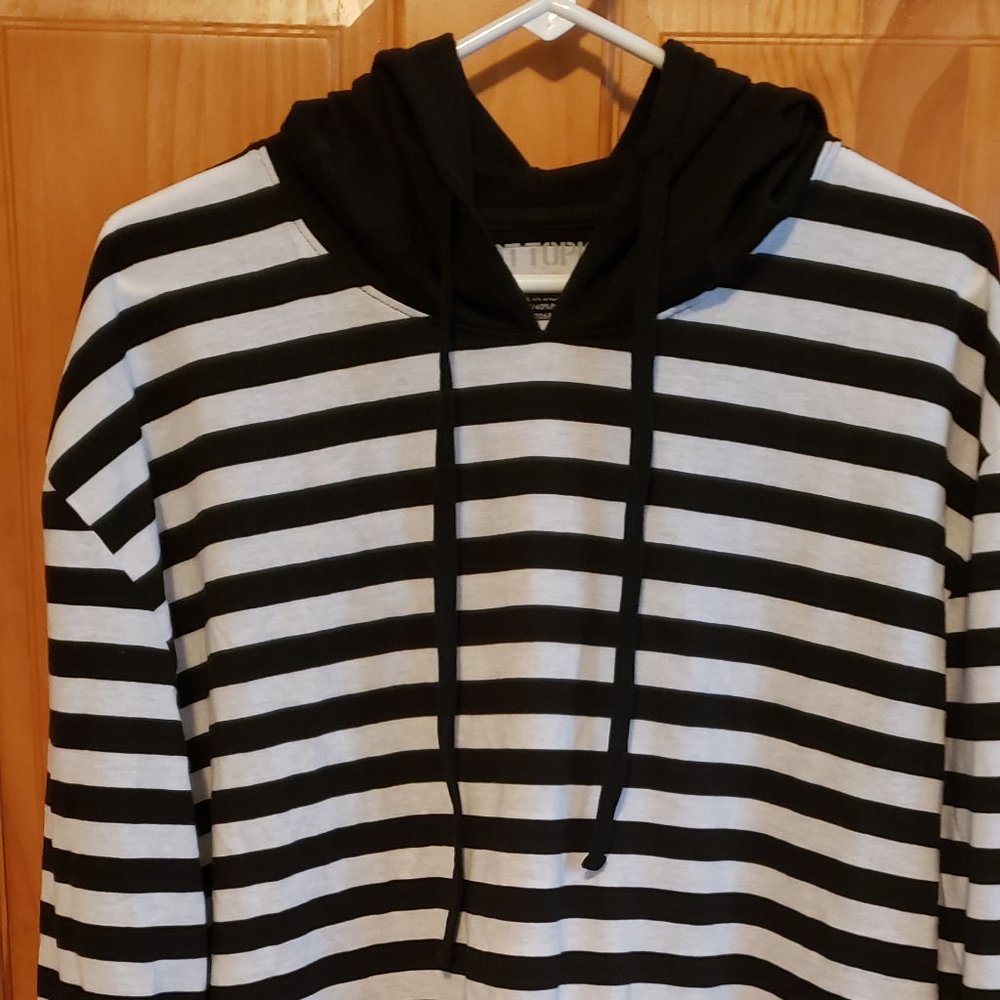 Stripe Hooded Shirt - LG (Hot Topic)